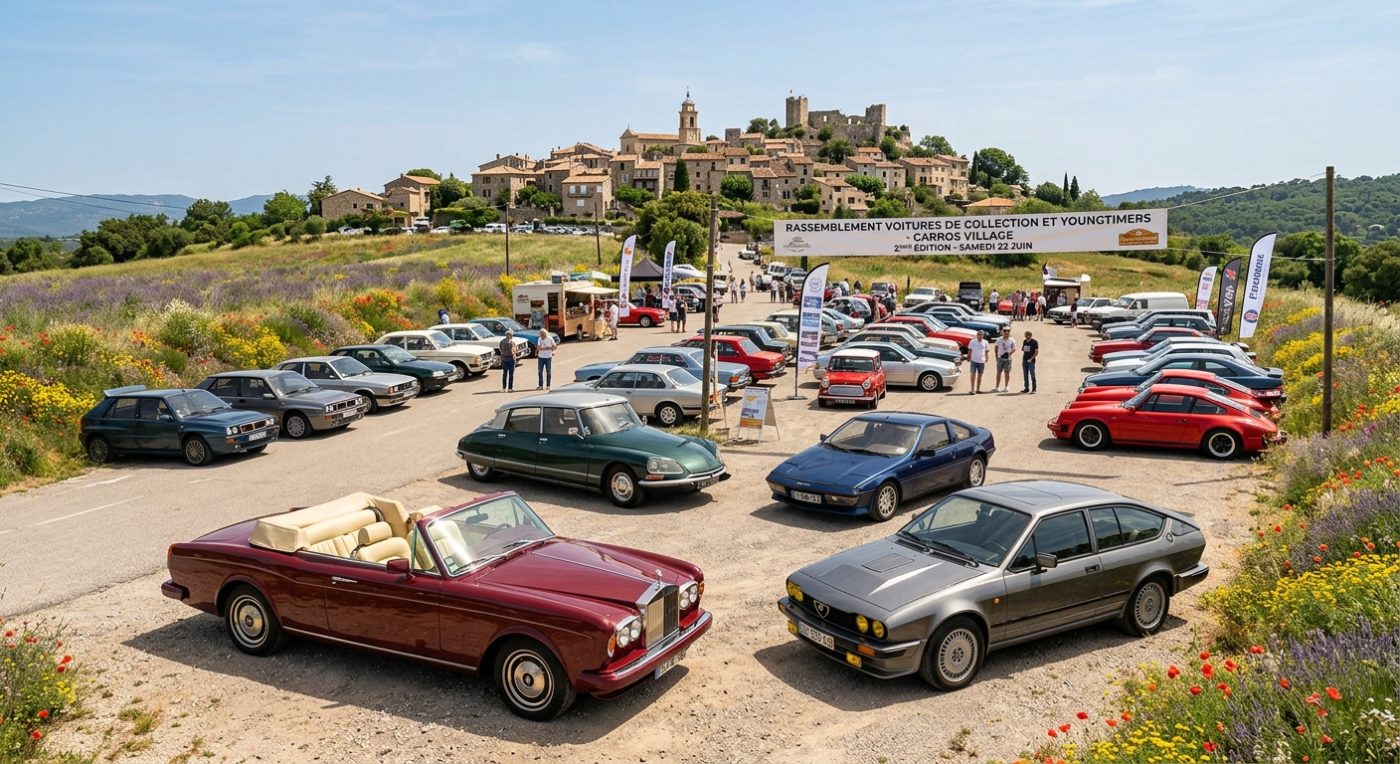 Rassemblements de véhicules de collection et youngtimers sur la Côte d'Azur